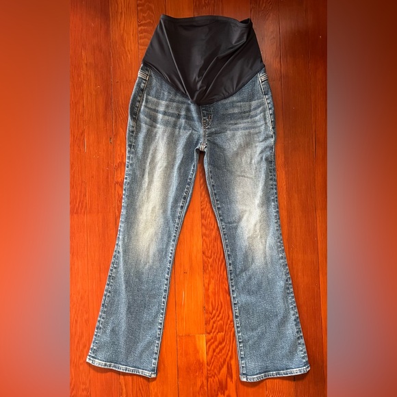 NWOT Madewell Maternity Over-the-Belly Kick Out Crop Jeans in Oneida Wash - 25 - Picture 7 of 9